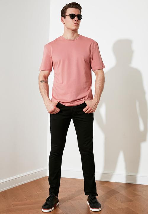 Trendyol - Back print short sleeve tee - rose
