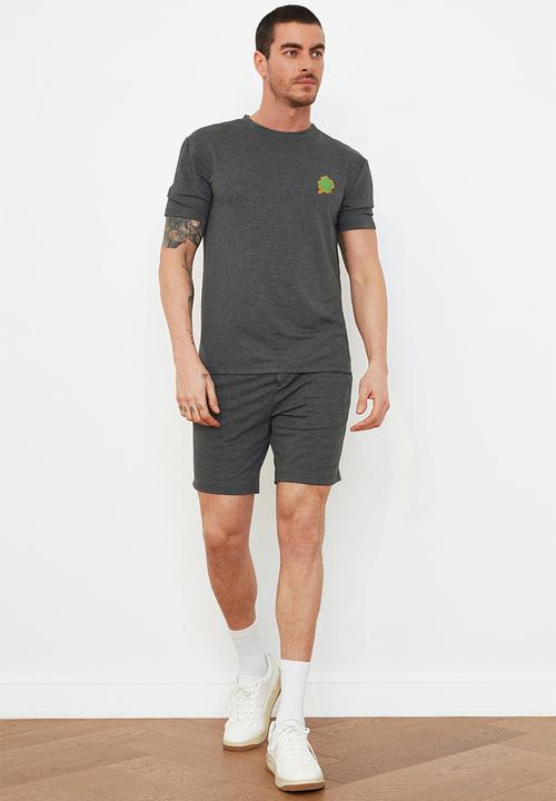 Trendyol - Chest printed sweatsuit - grey