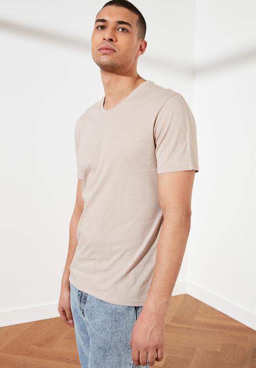 Trendyol - Plain short sleeve tee - neutral