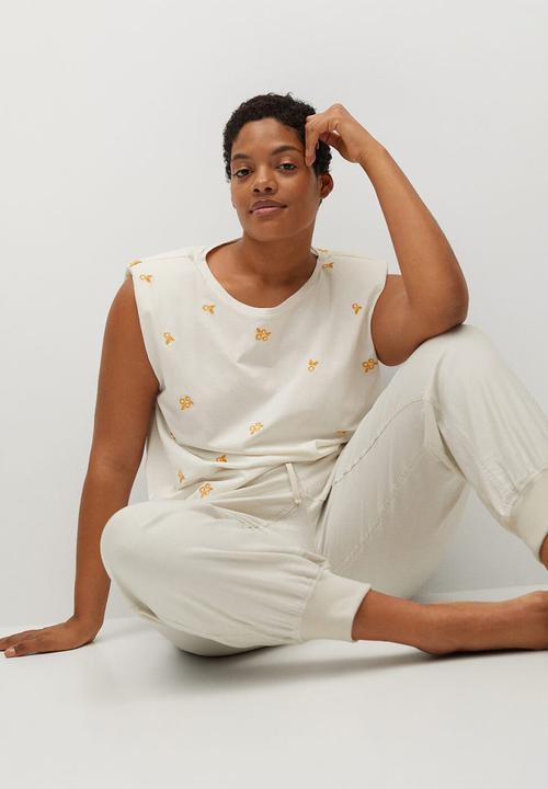 Violeta by Mango - Plus T-shirt emflow - white
