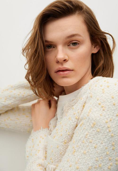 MANGO - Cardigan mikado - light beige