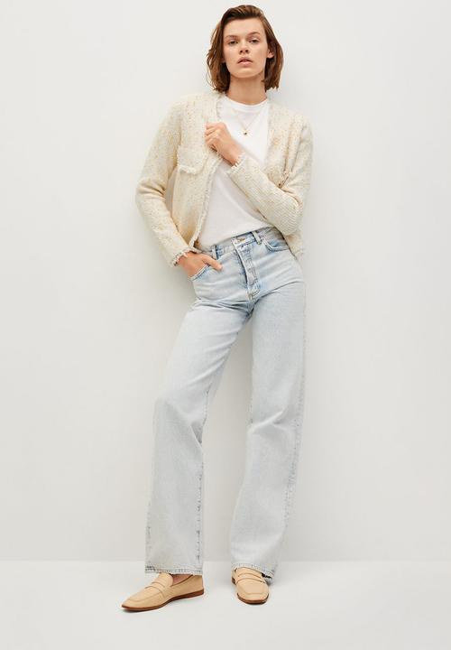 MANGO - Cardigan mikado - light beige