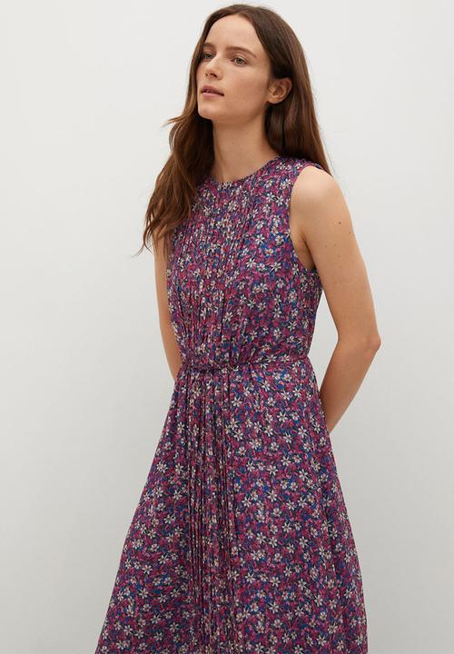 MANGO - Dress mina - pink & blue