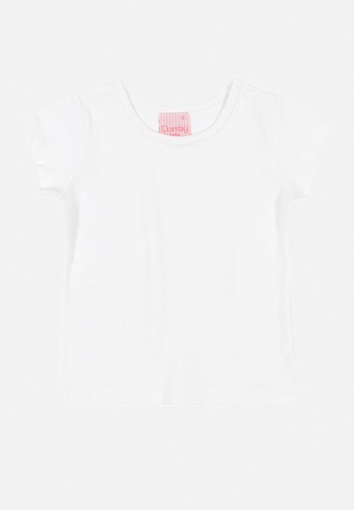 Quimby - Baby girls denim pinafore & tee set - white & blue