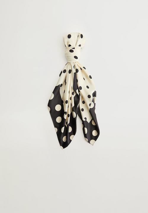 MANGO - Lalo neck scarf - beige & black 
