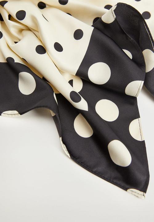 MANGO - Lalo neck scarf - beige & black 