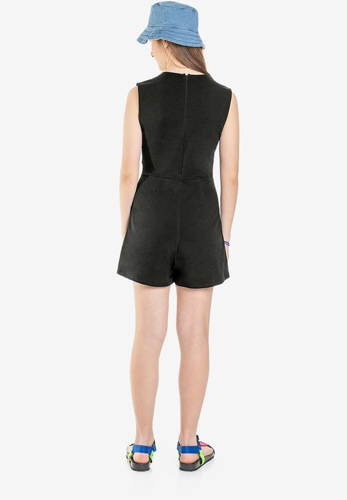 Gloss - Girls sweat playsuit - black