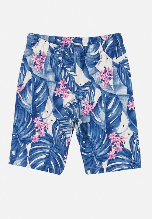 Quimby - Girls leaf tee & pants set - pink & blue