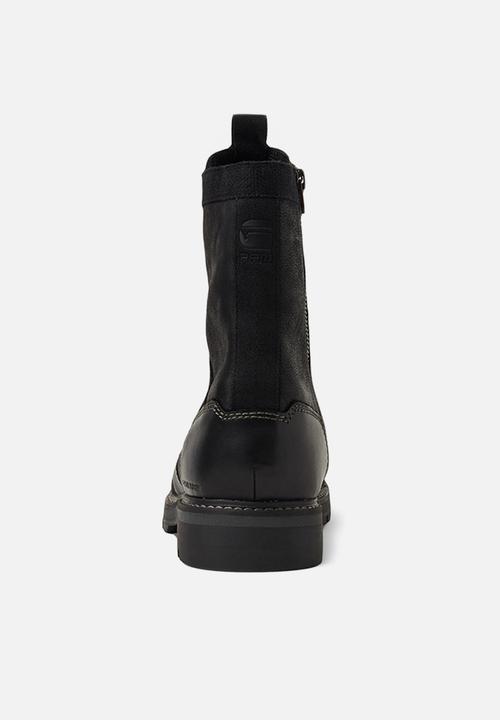 G-STAR - Trens boot leather mix  - black