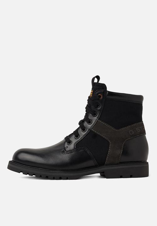 G-STAR - Powel ii cow leather/buck canvas mix - black 