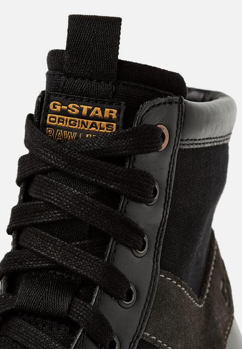 G-STAR - Powel ii cow leather/buck canvas mix - black 