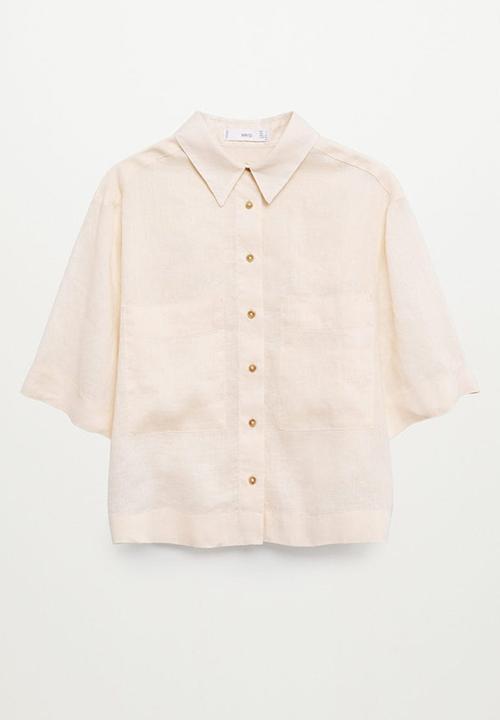 MANGO - Shirt jeni - light beige
