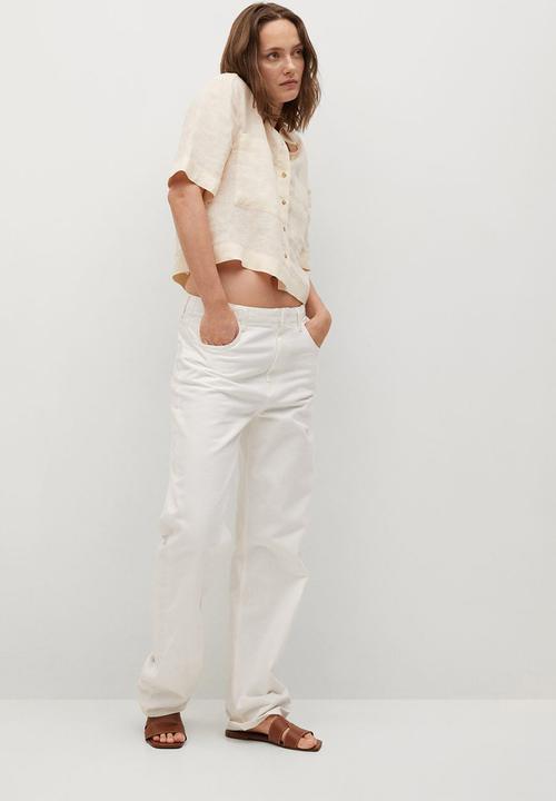 MANGO - Shirt jeni - light beige