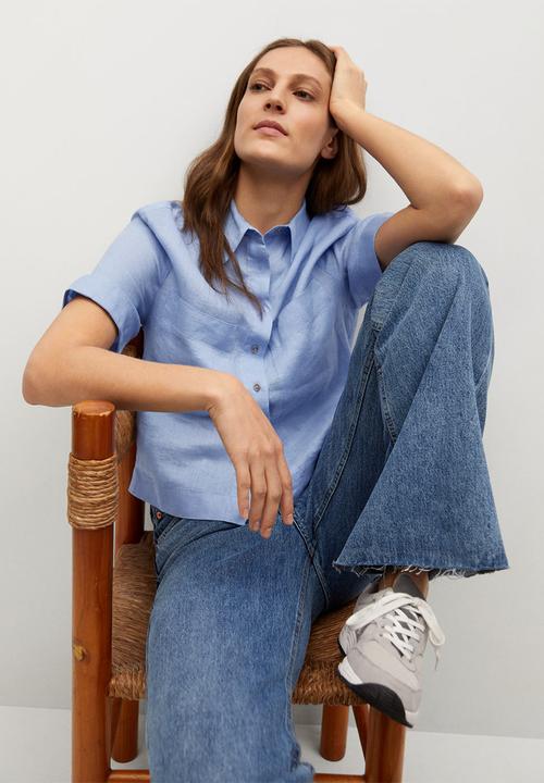 MANGO - Shirt jeni - light pastel blue