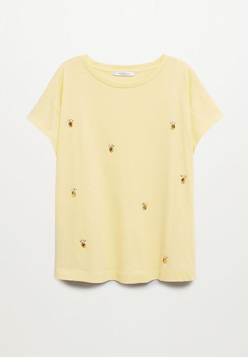 Violeta by Mango - Plus T-shirt easylux - light pastel yellow