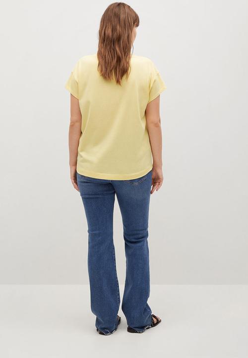 Violeta by Mango - Plus T-shirt easylux - light pastel yellow