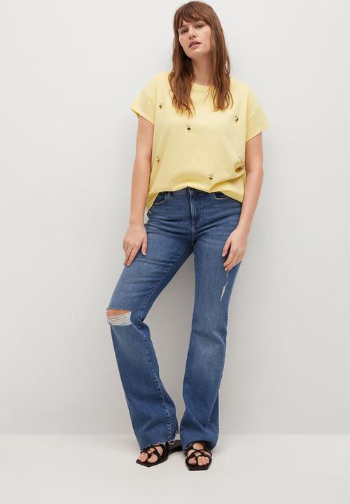 Violeta by Mango - Plus T-shirt easylux - light pastel yellow