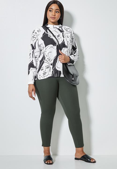 Superbalist - Hi neck shoulder pad shell blouse - white & black