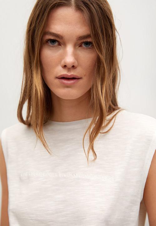 MANGO - T-shirt pstknot - white