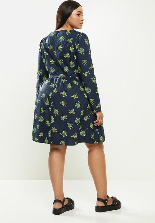 Glamorous - Plus bouquet dress - navy