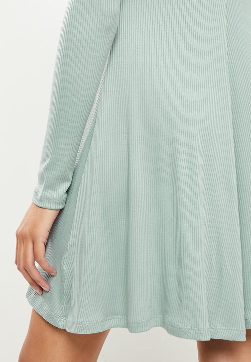 Blake - A-line zip up mini dress - green
