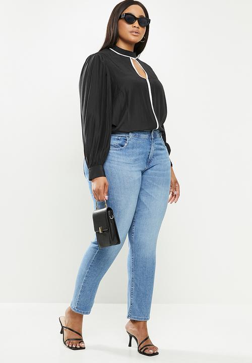 Glamorous - Plus blouse with tipping - black