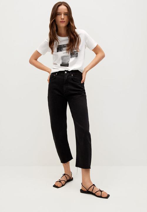 MANGO - T-shirt pstilubi - off white