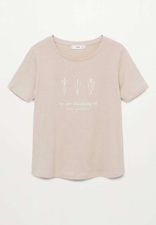 MANGO - T-shirt pstilubi - light pastel grey