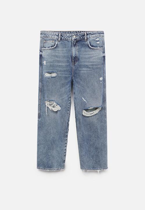 Violeta by Mango - Plus jeans rotos - blue