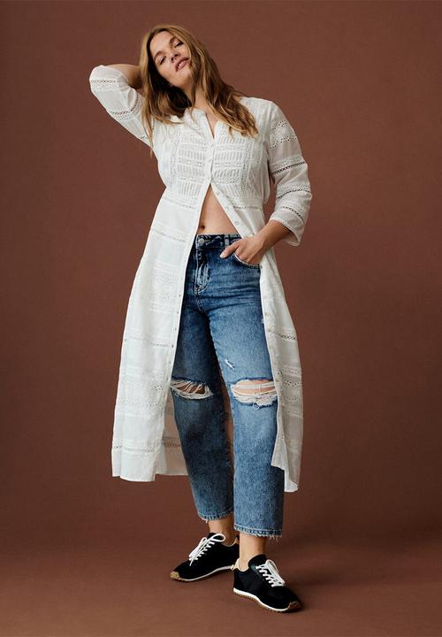 Violeta by Mango - Plus jeans rotos - blue