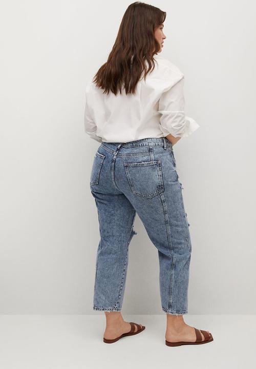 Violeta by Mango - Plus jeans rotos - blue