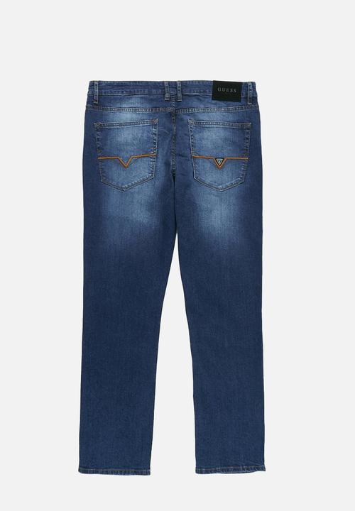 GUESS - Mid wash slim straight jeans - blue