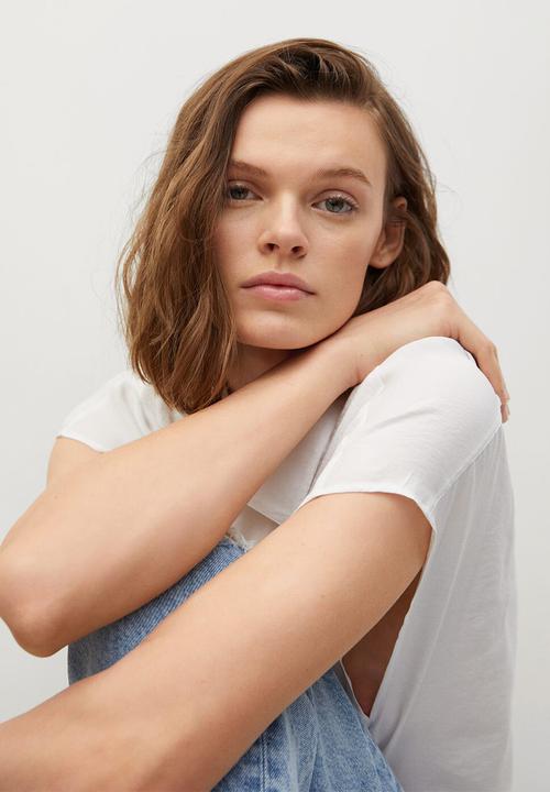 MANGO - Shirt jean - white