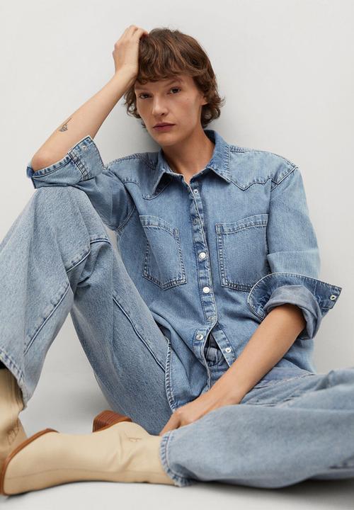 MANGO - Shirt sira - blue