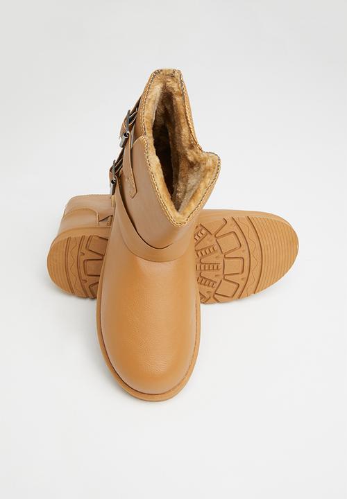 Jada - Faux fur lining ankle boot - camel