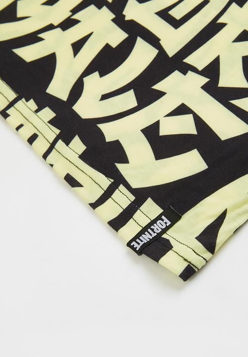 Rebel Republic - Fortnite victory royale aop tee - black & yellow