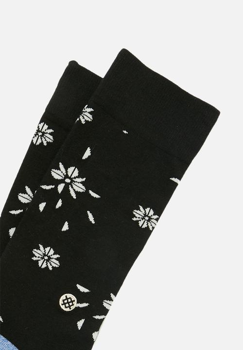 Stance Socks - Floral dive socks - black