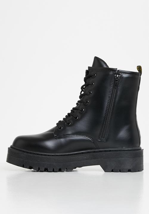 Jada - Lace-up combat boot - black 