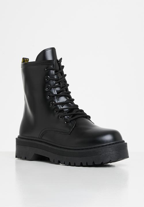 Jada - Lace-up combat boot - black 