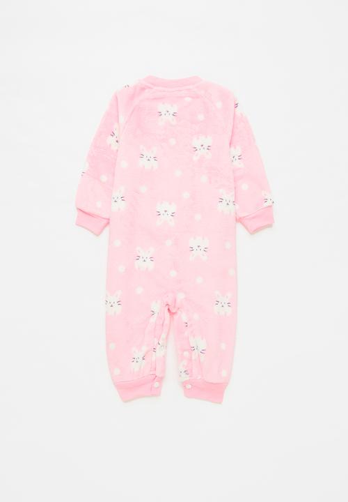 Pop Candy - Girls printed romper with buttons - pink