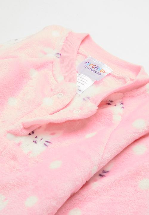 Pop Candy - Girls printed romper with buttons - pink