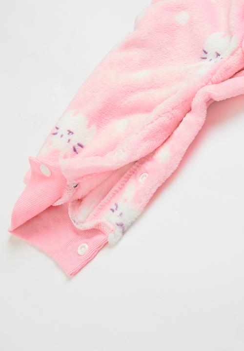 Pop Candy - Girls printed romper with buttons - pink