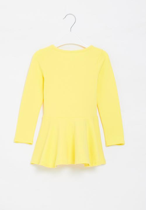 Pop Candy - Girls basic skater dress - yellow