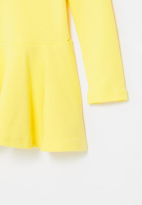 Pop Candy - Girls basic skater dress - yellow