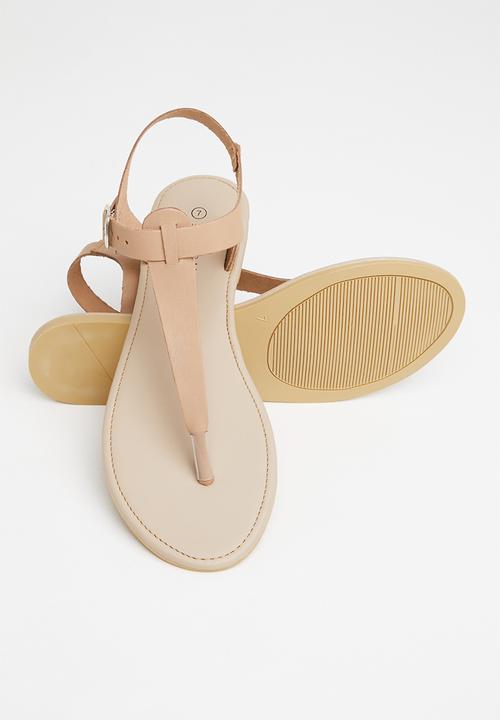 Superbalist - Ellie leather T-bar sandal - natural