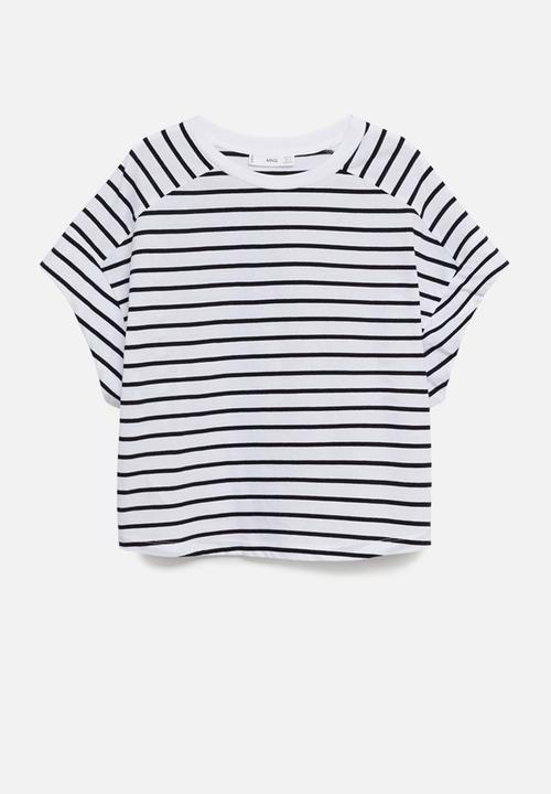 MANGO - T-shirt miley - white & navy 