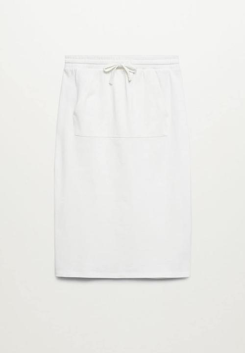 MANGO - Skirt clay - white
