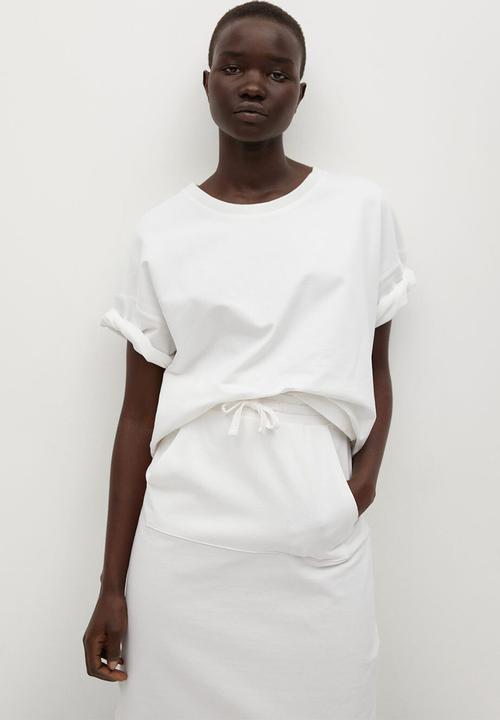 MANGO - Skirt clay - white