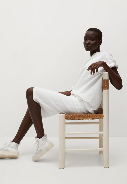 MANGO - Skirt clay - white