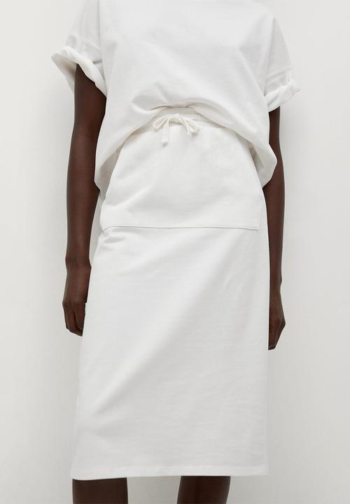 MANGO - Skirt clay - white
